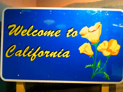 Photo : Panneau "Welcome California"